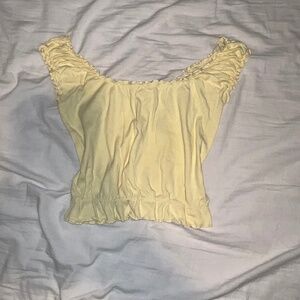 90's Rouched Yellow Top
